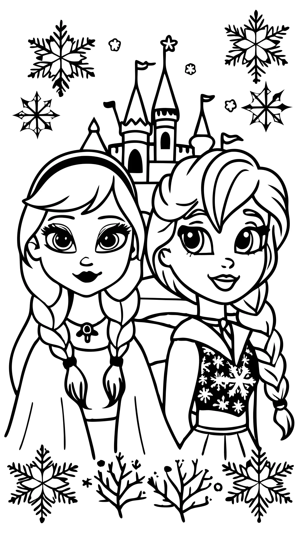 coloriage elsa anna